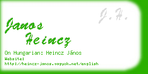 janos heincz business card
